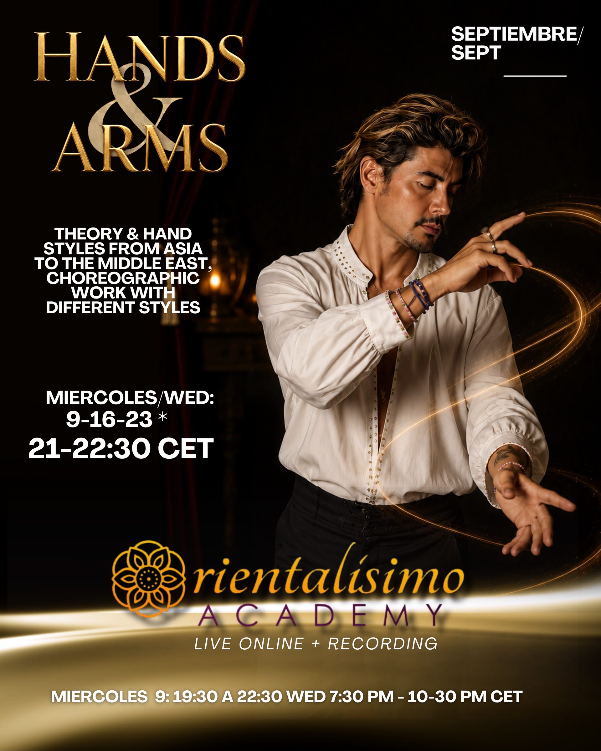 Cartel de Hands & Arms, las clases online de septiembre con Oscar Flores