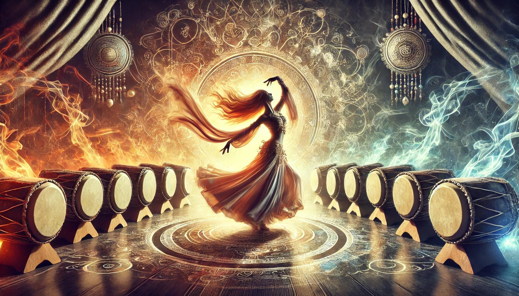 Mujer bailando danza oriental