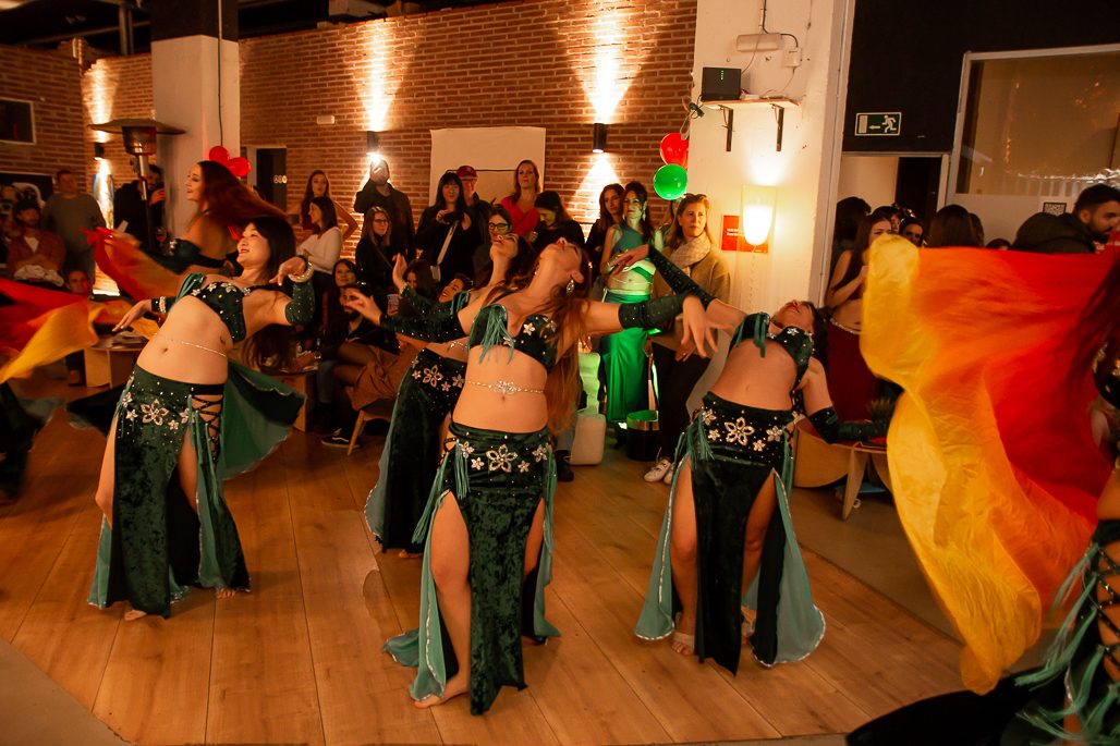 The Aurea oriental dance company performing at a private event