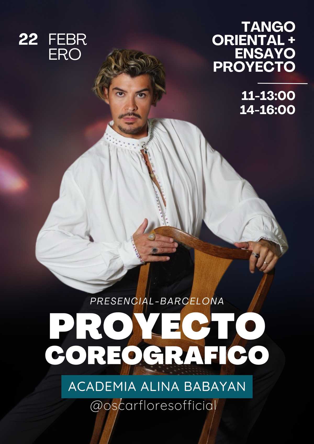 Póster del encuentro de febrero con Oscar Flores